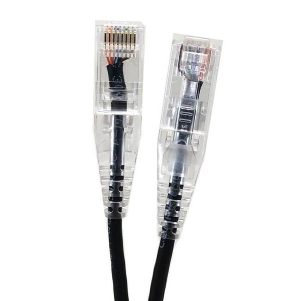 Micro Connectors Micro Connectors E08-050B-SLIM5 50 ft. Ultra Slim 28AWG Cat6 UTP RJ45 Patch Cables; Black - Pack of 5 E08-050B-SLIM5